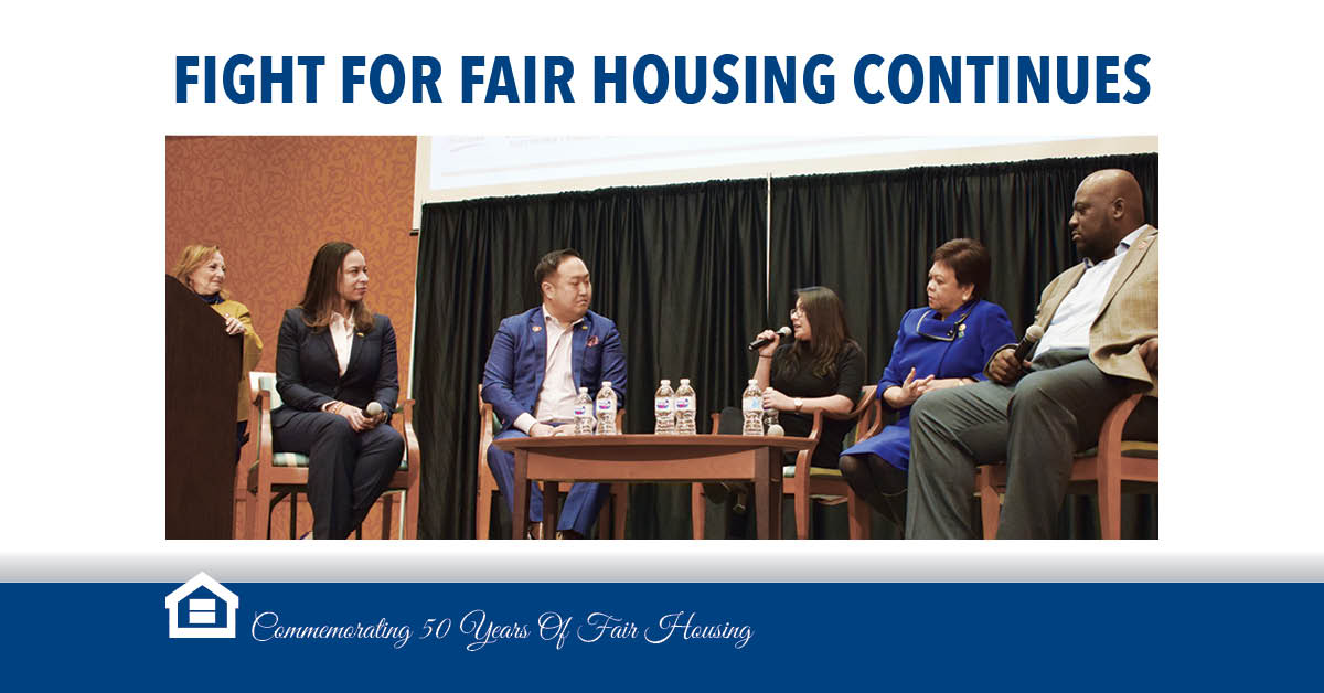 Illinois RTEALTOR® Public Policy Meetings Fair Housing Forum participants (l to r): Moderator Genie Birch, Nykea Pippion-McGriff, Tommy Choi, Jessica Barrera, Vicky Silvano and Courtney Q. Jones.